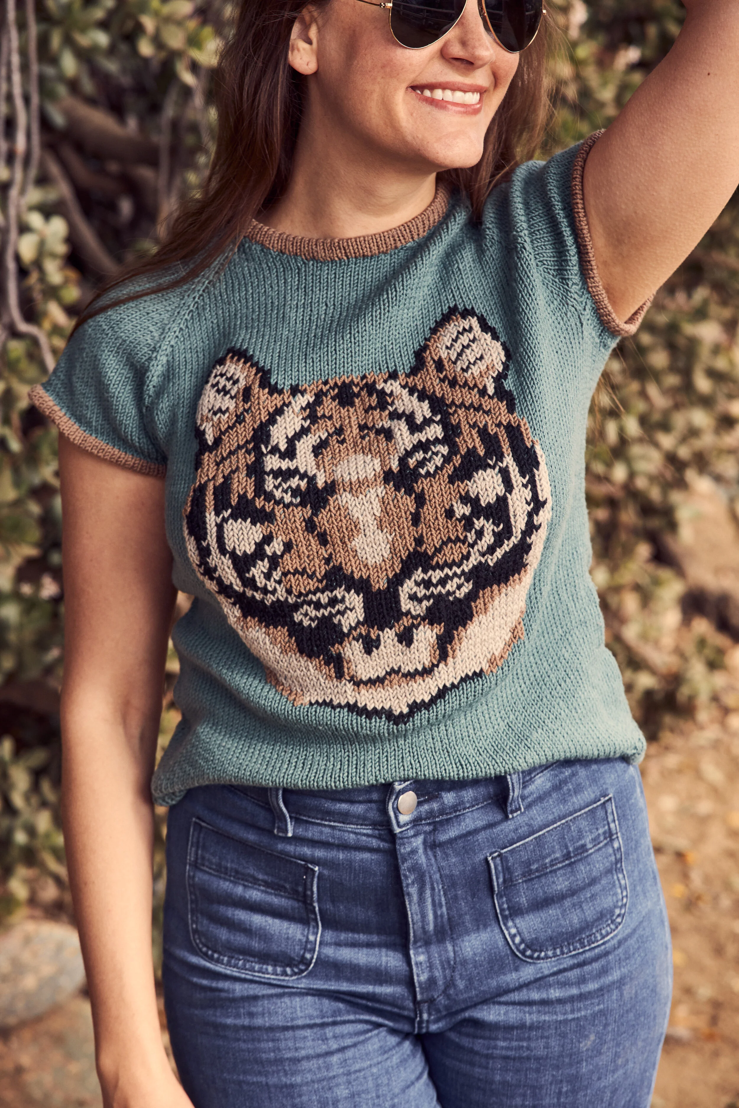 Tiger Ringer Tee Knitting Pattern — Two of Wands